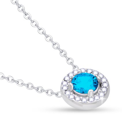 61216 retizek z chirurgicke oceli s priveskem krouzek osazeny modrym zirkonem 3001908 2