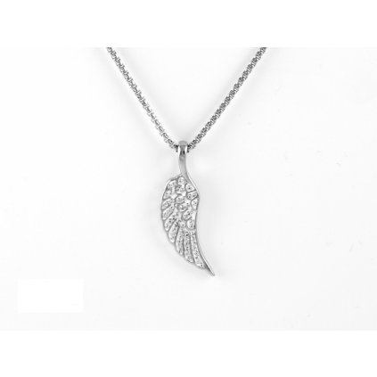 17063 2 colier aripă din oțel chirurgical cu zirconiu cubic