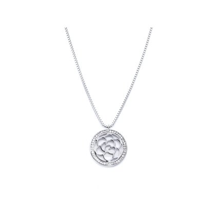 18302 2 pandantiv din oțel chirurgical mandala cu zirconiu cubic