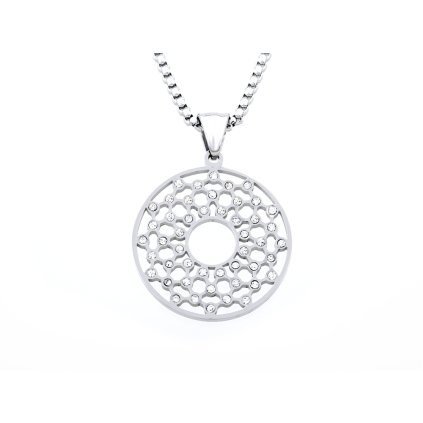 19527 2 pandantiv din oțel chirurgical cerc ciry zirconiu cubic