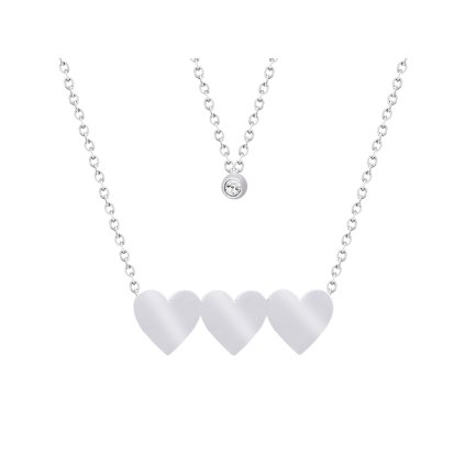 20766 2 oțel chirurgical inimi duble mici zirconiu cubic