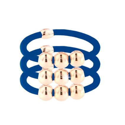 Elastic de păr, gros, albastru cu margele decorative 3 buc 8000757-1Albastru elastic