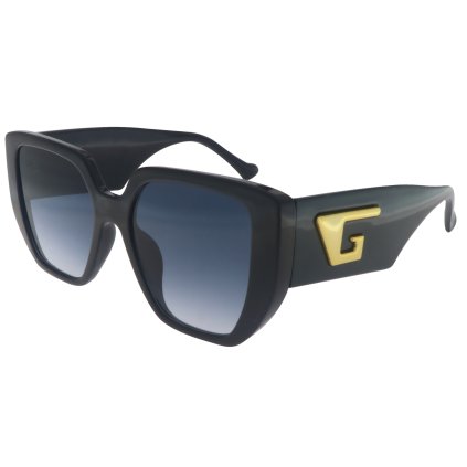 Ochelari de soare pentru femei, Cat Eye 22227, culoare neagră - culoare verde închis a vârfurilor ramei 9001399-88