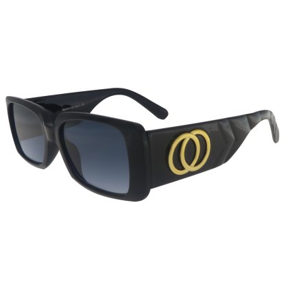 Ochelari de soare pentru femei, pătrat 22211, negru cu lentile colorate albastru 9001399-97