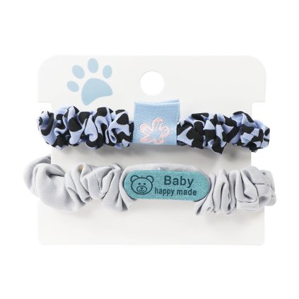 Elastic de păr pentru copii, țesătură cu flori, albastru - 2 buc 8000778-1