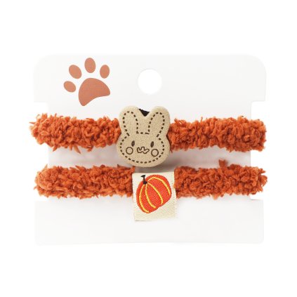 Elastic de păr pentru copii, pluș cu iepure, maro - 2 buc 8000777-2