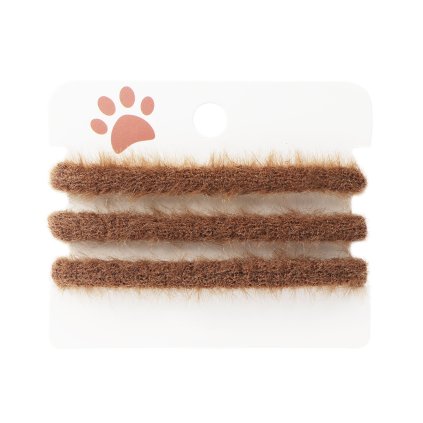 Elastic de păr cu păr înalt, maro -3 buc 8000779