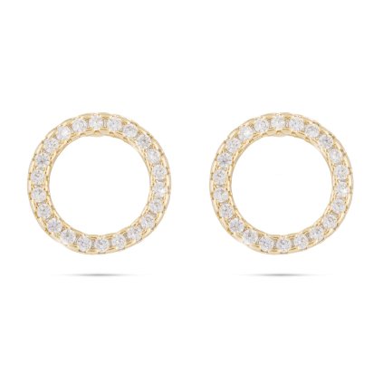 Cercei placați cu aur 14k, inel cu zirconiu cubic 1002435