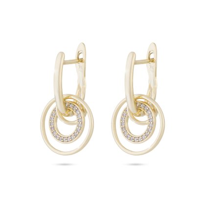 Cercei placați cu aur de 14k, inele suspendate legate cu zirconiu cubic 1002441