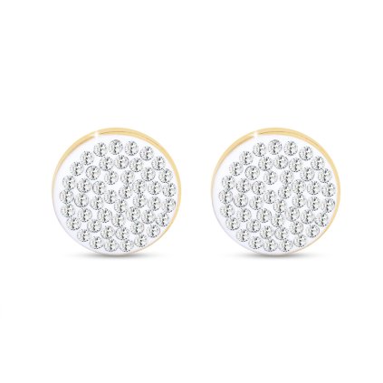 Cercei din oțel chirurgical, placați cu aur de 14k, în formă de cerc cu zirconiu cubic 1002504