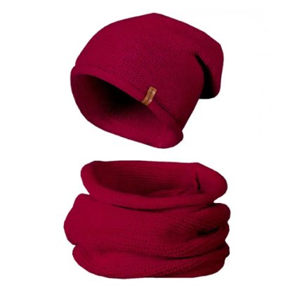 Set de iarnă pentru femei, pălărie și tunel Mark - burgundy 7100331-11