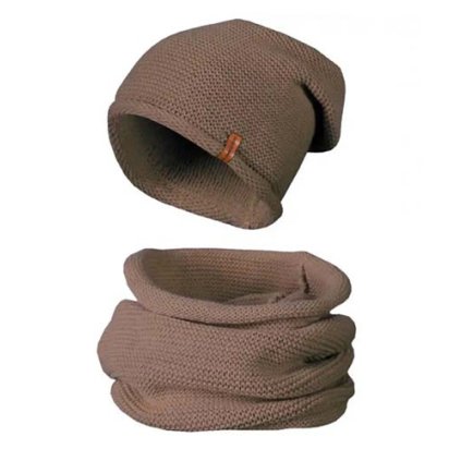 Set de iarnă pentru femei, pălărie și tunel Mark - maro cafea 7100331-13