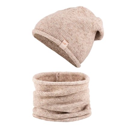 29712 3 damsky zimni set mark cepice a tunel melir bezove barvy