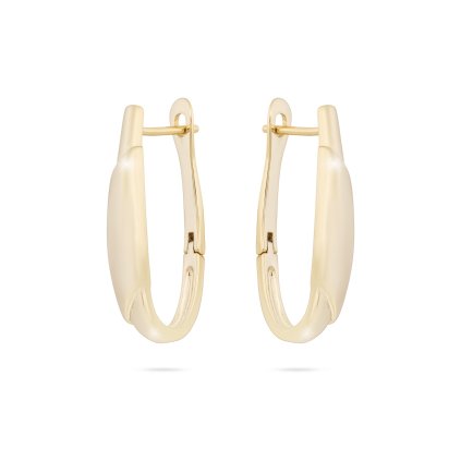 Cercei placați cu aur de 14k, oval asimetric strălucitor 1002596