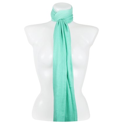 Eșarfă dreptunghiulară ușoară pentru femei 37515 - verde mentol 7200617-10