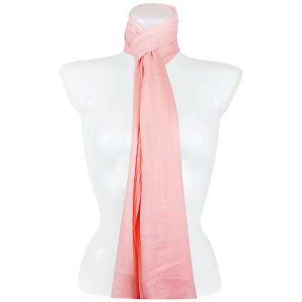 Eșarfă dreptunghiulară ușoară pentru femei 37515 - roz deschis 7200617-14