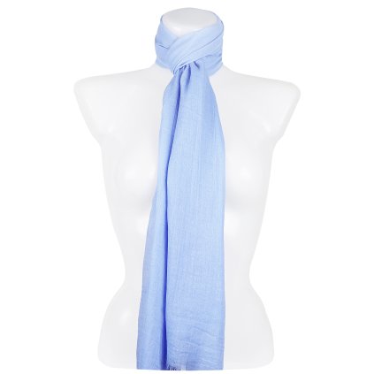 Eșarfă dreptunghiulară ușoară pentru femei 37515 - albastru deschis 7200617-16