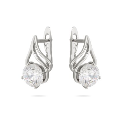 MG 9105 Cercei picătură placați cu rodiu, picătură decorată cu zirconiu cubic transparent 1002726 cercei picătură, picătură decorată cu zirconiu cubic transparent 1002726