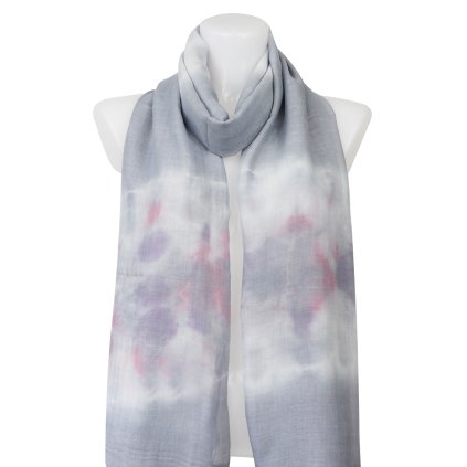 Eșarfă dreptunghiulară ușoară pentru femei CH105-1, batik - gri 7200529