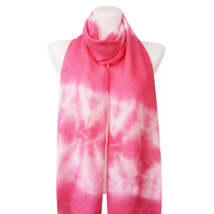Eșarfă dreptunghiulară ușoară pentru femei CH105-1, batik - roz 7200529-7
