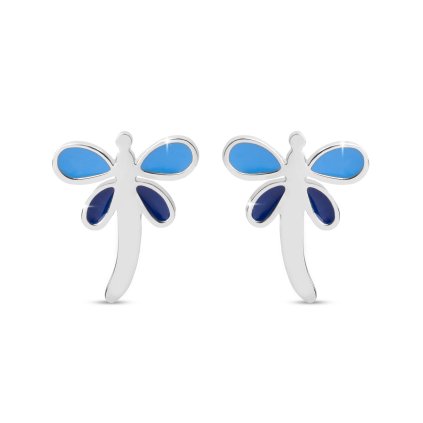 Cercei din oțel chirurgical - sâmburi, libelule cu aripi albastre 1002765