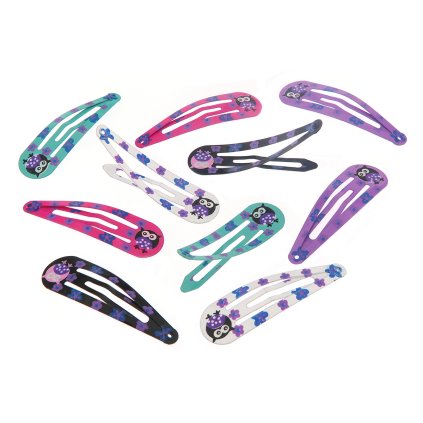 Agrafe de păr pentru copii cu imprimare de bufniță 10 buc 8000817