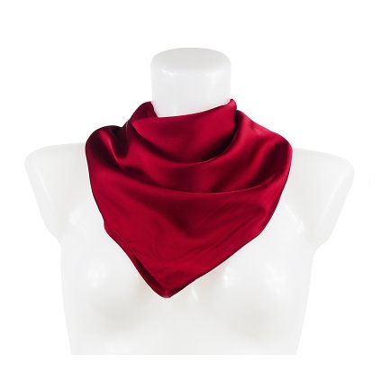 Eșarfă pătrată din mătase pentru femei YF350-13 stewardess, roșu burgundy 7200622-15