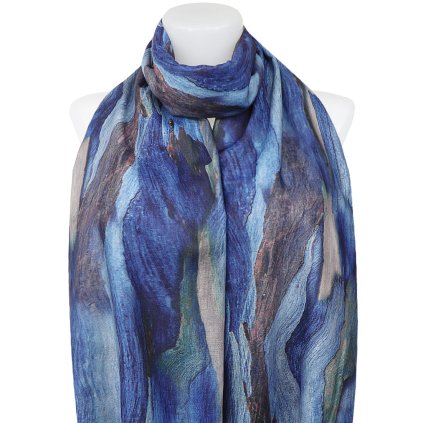 Esarfa dreptunghiulara calda de dama 3015-68, culoare albastra 7200655-2