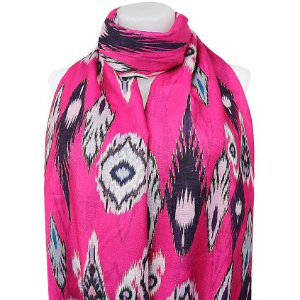 Femeii cald eșarfă dreptunghiulară 3015-57 ornamente cu fir de aur, roz 7200659