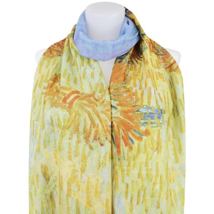 Eșarfă dreptunghiulară cu două fețe pentru femei 3130-10 tablou, câmp de cereale - tablouri abstracte 7200681-14