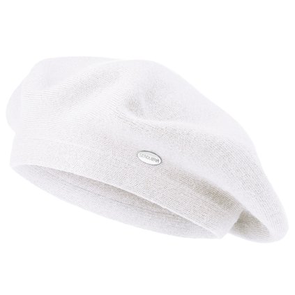 Beretă damă din cașmir GA82 BASIC, albă 7100276-13