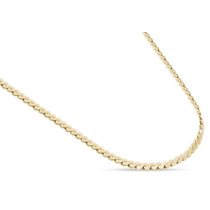 Lanț placat cu aur de 14k - granule împletite, lungime 60 cm / 2 mm