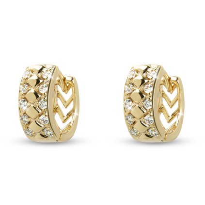 45831 1 zlacene nausnice 14k kruh s sipkami a zirkony 1003047