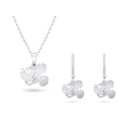 Set Mickey Mouse din oțel chirurgical, lanț + cercei suspendați 135