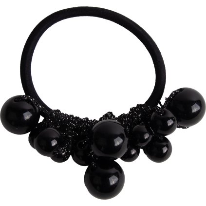 51380 gumicka do vlasu s perlickami 3933 8 cerna