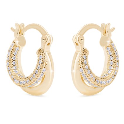 51611 pozlacene nausnice 14k dvojite krouzky 1003219