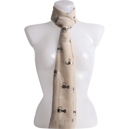 51874 damsky lehky obdelnikovy sal s cernym potiskem kocek kremove barvy 7200728 9