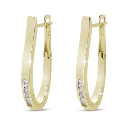 52697 pozlacene nausnice 14k prodlouzene ovalky se zirkony 1003281