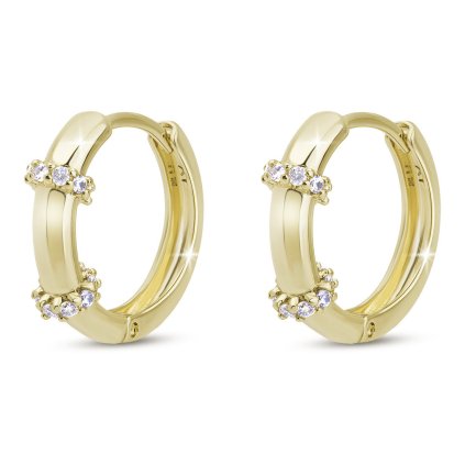 52703 pozlacene nausnice 14k krouzky se zirkony 1003283