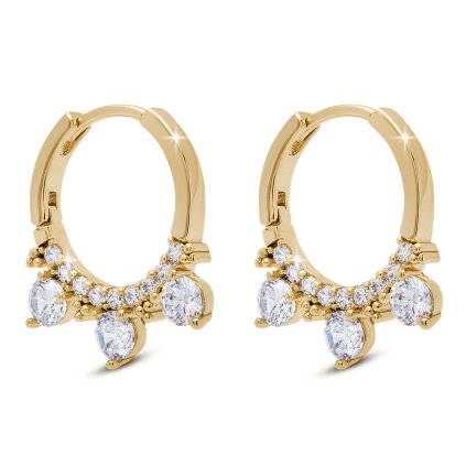 53863 pozlacene nausnice 14k krouzek se zirkony 1003359