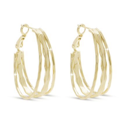 54679 pozlacene nausnice 14k ovalne trojite 1003423
