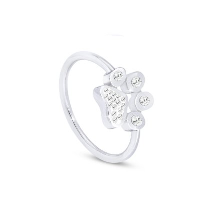 Inel fin de damă din oțel chirurgical, labă cu zirconiu cubic 4000281