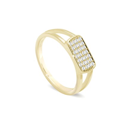 Inel de damă placat cu aur de 14k și zirconiu cubic 4000300