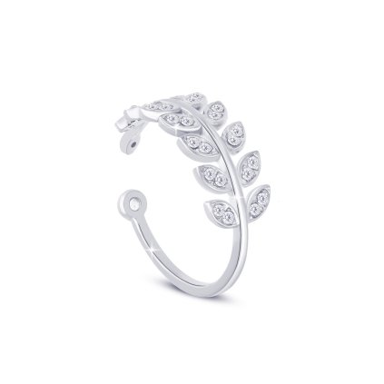 Inel reglabil de damă din oțel chirurgical, ramură cu zirconiu cubic 4000353