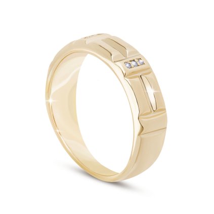 Inel de damă placat cu aur 14k dreptunghiuri cu zirconiu cubic 4000451 (Dimensiune inel - circumferință 59 mm)