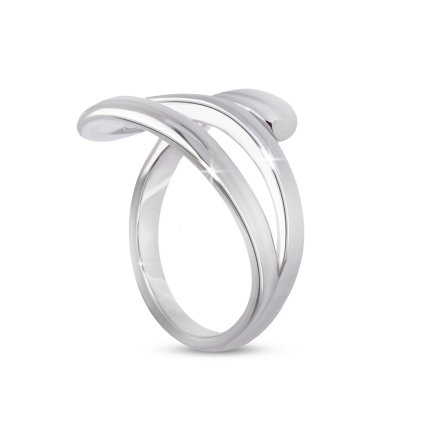 TOKIO 0470 Inel masiv pentru femei din oțel chirurgical, asimetric