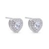 57439 57439 cercei argint cu șurub cu inimă dublă de zirconiu 3631