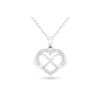 Lanț din oțel chirurgical cu pandantiv, inimă cu infinit și zirconi 3001443