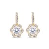 Cercei placați cu aur de 14k, flori cu zirconiu cubic 100222714 k, flori cu zirconiu cubic 1002227