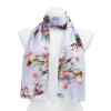 Eșarfă dreptunghiulară pentru femei imprimată cu flori, cu fir auriu - albastru 7200534-3